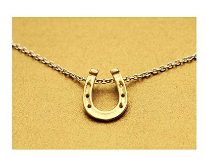 Baydurcan Friendship Anchor Compass Necklace Good Luck Elephant Pendant Chain Necklace with Message Card Gift Card - style: Horseshoe