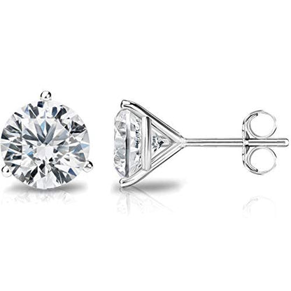 PAVOI 14K Gold Plated 925 Sterling Silver Cubic Zirconia Stud Earrings for Women - Simulated Diamond CZ Earrings - style: Round 7.5mm