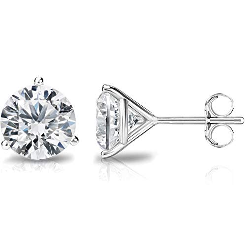 PAVOI 14K Gold Plated 925 Sterling Silver Cubic Zirconia Stud Earrings for Women - Simulated Diamond CZ Earrings - style: Round 7.5mm