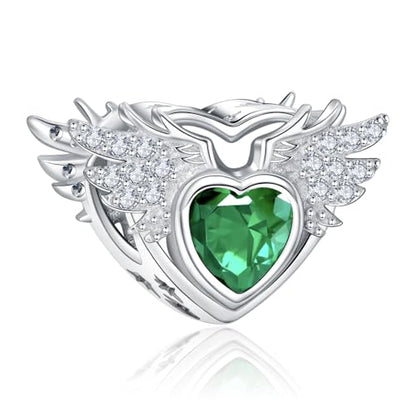S925 12 Months Birthstone Charm for Pandora Bracelet, Gift on Birthday Christmas Mothers Valentines Anniversary Graduation, for Women Mom Daughter Friend Family Sister Aunt Grandma - color: May