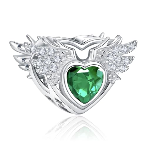 S925 12 Months Birthstone Charm for Pandora Bracelet, Gift on Birthday Christmas Mothers Valentines Anniversary Graduation, for Women Mom Daughter Friend Family Sister Aunt Grandma - color: May