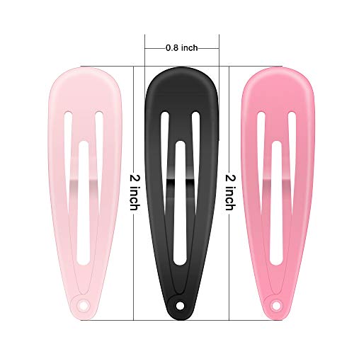 Hair Clips, ECADY (100-Pack 20 Colors) Non-Slip Snap Barrettes for Girls, Women, Kids - 2 Inch