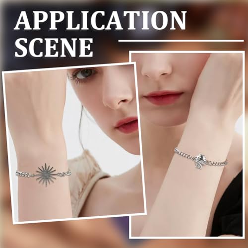 SUNNYCLUE 1 Box 16Pcs Stainless Steel Bracelet Chains Adjustable Slider Chain Bracelets Bulk with Lobster Clasp Metal Silver Extension Links for Jewelry Making FindingsDIY Women Men Crafts