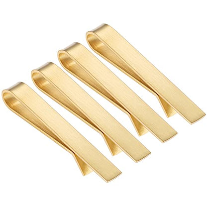 HAWSON 2 inch Tie Clips for Men-Skinny Tie Bar Tie Set for Wedding Anniversary Business and Best Gift for Dad Husband Brother - color: 4 PCS - Brush Gold