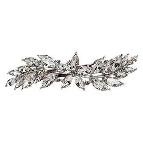 Faship Gorgeous Clear Rhinestone Crystal Small Flower Barrette Clip - color: Clear