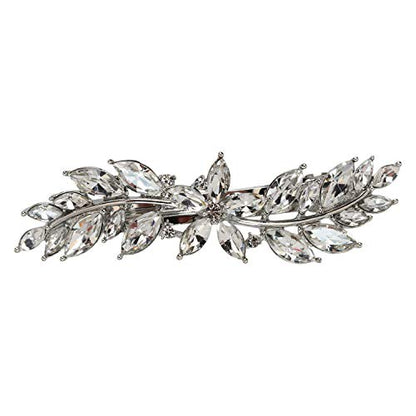 Faship Gorgeous Clear Rhinestone Crystal Small Flower Barrette Clip - color: Clear