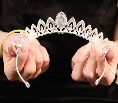 Wedding Crystal Tiara for Women Elegant Bridal Pearl Rhinestone Crown Swan Queen Princess Costume Crown Star Crystal Headpiece Accessory for Cosplay Birthday Party - color: Crystal 2