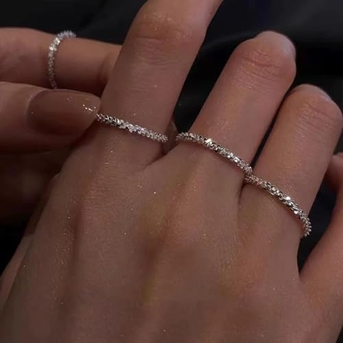 Stackable Rings for Women Non Tarnish Dainty 14K Gold Plated Stacking Cubic Zirconia Thumb Rings Set Trendy Bands Rings Statement Promise Wedding Engagement Jewelry Gift - style: Style-5