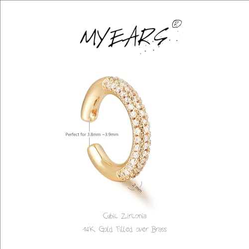 Women Ear Cuff Earring Gold Non Pierced Ear Cartilage Clip on Wrap Hoop 14K Gold Filled Tiny Boho Beach Simple Minimalist Delicate Handmade Hypoallergenic Jewelry Gift-Sold as Single/Pair - style: Tube A