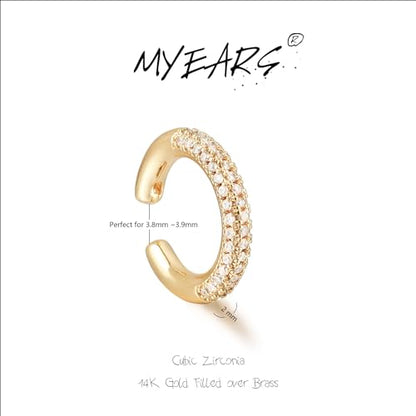 Women Ear Cuff Earring Gold Non Pierced Ear Cartilage Clip on Wrap Hoop 14K Gold Filled Tiny Boho Beach Simple Minimalist Delicate Handmade Hypoallergenic Jewelry Gift-Sold as Single/Pair - style: Tube A