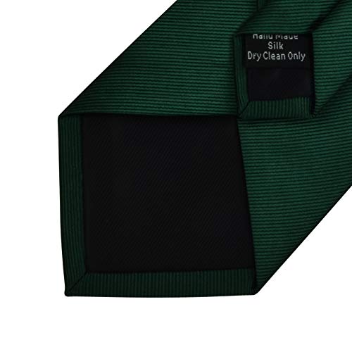 GUSLESON Classic New 3.15"（8cm） Men's Solid Color Necktie Wedding Business Tie + Gift Box - color: Dark Green