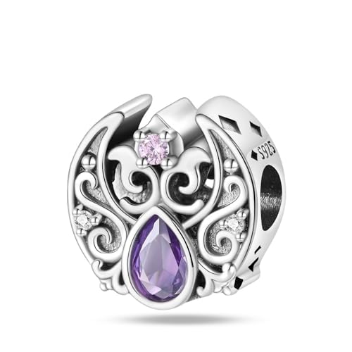 CYCUFF 925 Sterling Silver Charms Suitable for Charm Necklaces, Bracelet Pendants Beads Jewellery Gift for Women - color: Romantic Classical Moonlight Beads