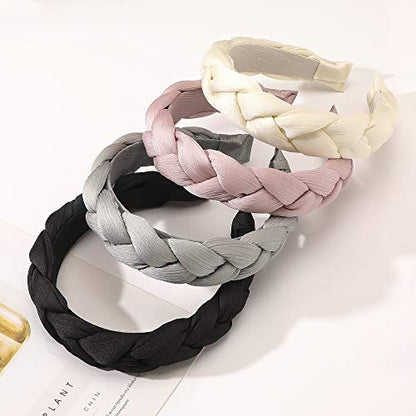 Headbands Women Hair Head Hands Braided Head Band Twist Hairbands for Girls Black Pink Gray White Hair Band - color: YHB-006