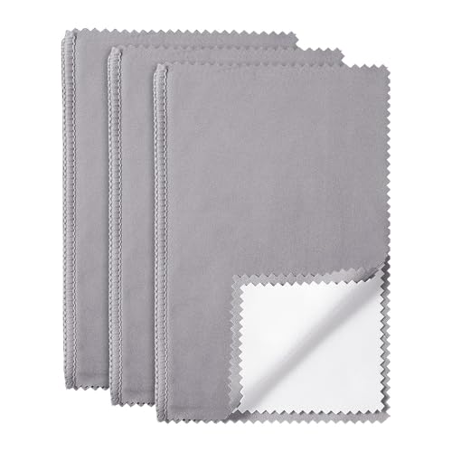 3-Pack Multi-Layer Jewelry Cleaning Cloths 10"x12" Large | Multi-layer cloths，Safe on Gold silver platinum，Restores shine，Removes tarnish，Reusable lint-free
