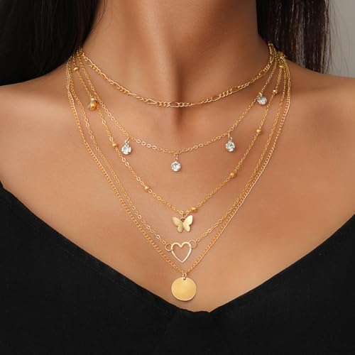 139pcs Gold Jewelry Set Costume Jewelry With 11 PCS Necklace, 16 PCS Bracelet, 90 PCS Stud Hoop Earring 22 Pcs Rings for Women Friendship Gift Set