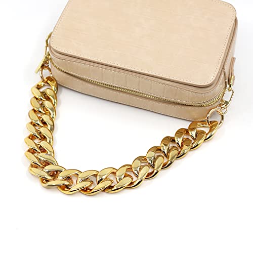 AUMEY Handbag Chain Straps Acrylic Purse Chain Strap Fashionable Replacement Purse Clutches Handles for Purse Handbags DIY Crafts, 18 inch of Each (MSL02-Gold) - color: Msl02-gold