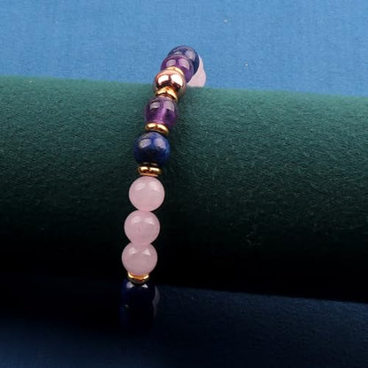 KSQS Healing Stone Bead Bracelet for Women, Natural Gemstones Balance Protection Bracelet, Spiritual Crystal Beads Bracelet Anxiety Relief with Meaning Card - color: Inner Peace