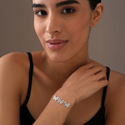 Charmsy 925 Sterling Silver Sliding Bolo Bracelet for Women | Women's Italian Handmade Adjustable Bolo Bead Ball Slider Bracelet - style: Butterfly Bolo