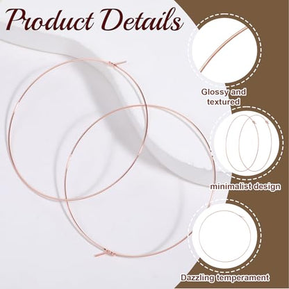 Thin Gold Hoop Earrings for Women, 70mm/2.75in Large Thin Hoop Earrings, Lightweight Big Gold Hoop Earrings for Women Jewelry Gifts - color: Rose Gold
