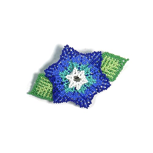 Beaded Hair Clips Native American Style Handmade Collection (Huichol (Blue)) - color: Huichol ( Blue)