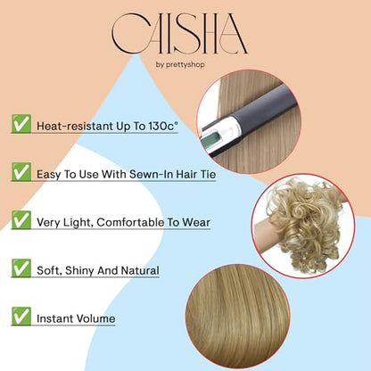 CAISHA Jumbo Hairpiece Scrunchy Updo Voluminous Curly Messy Bun Brown Mix G4L - color: brown mix #4T30 G4L