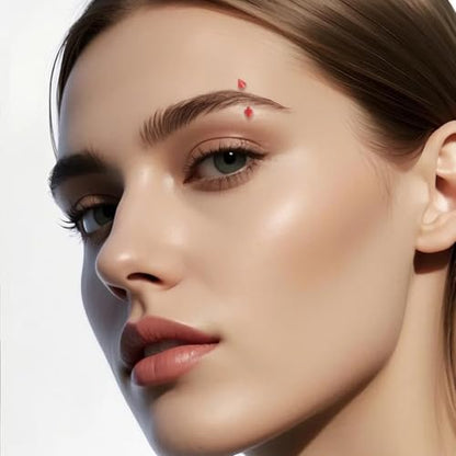 2Pcs 16G Red Spike Eyebrow Rings for Women Men Surgical Steel Curved Barbell Eyebrow Rings Studs Helix Rook Earrings Simple Body Piercing Jewelry