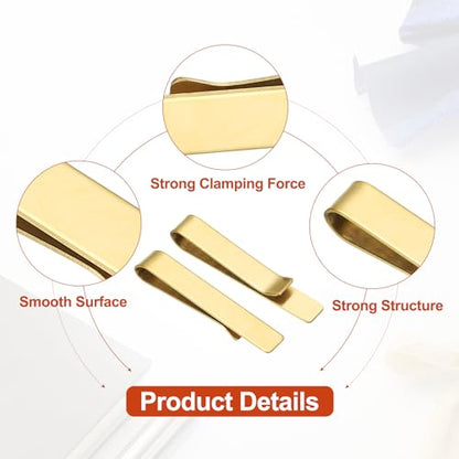 PATIKIL Skinny Tie Clips, Stainless Steel Tie Clips for Men Wedding - color: Gold