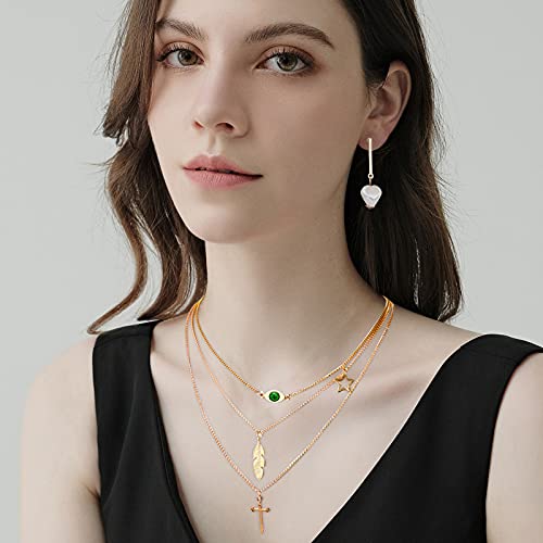 AROIC 38-52PCS Jewelry Set with Necklace Bracelet Layered Ball Dangle Hoop Stud Earrings for Women Jewelry Fashion and Valentine Birthday Party Gift