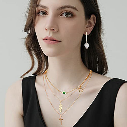 AROIC 38-52PCS Jewelry Set with Necklace Bracelet Layered Ball Dangle Hoop Stud Earrings for Women Jewelry Fashion and Valentine Birthday Party Gift