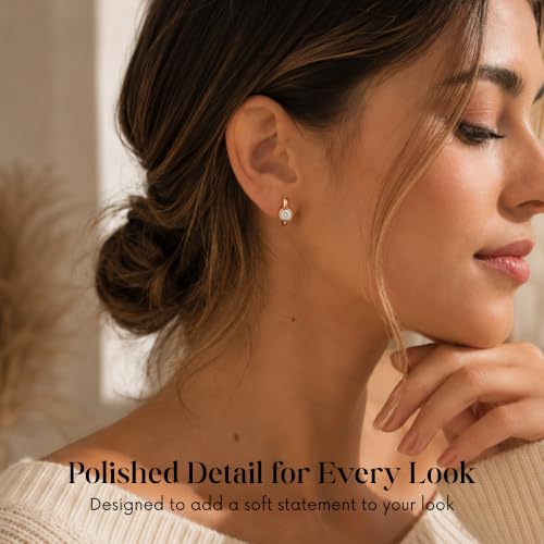 Gempires Huggie Hoop Earrings for Women | Cubic Zirconia Fashion Earrings Collection | Gold, Silver & Rose Gold Tone Styles | Lightweight Everyday Jewelry - color: Mini Stone Hoop