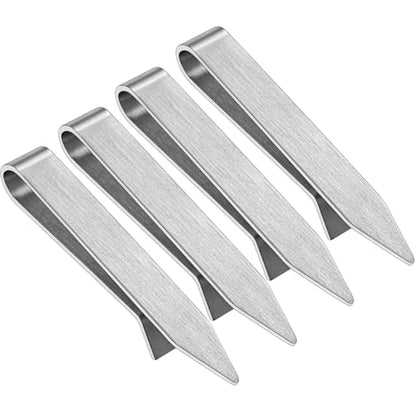 HAWSON Gold Silver Black Rose Gold Tie Clips for Men, Skinny Bars Pins Tacks Set 2.2 Inch for Necktie Suit Accessories - style: 4 Pcs Silver Tie Bars Set