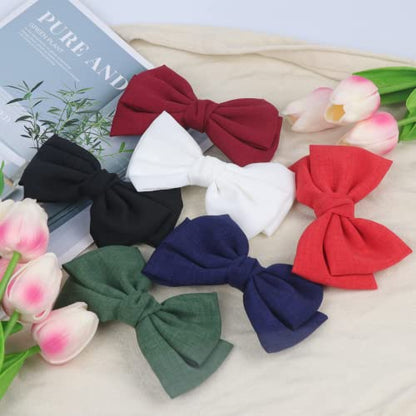 Hair Bow Clips, Stocking Stuffers for Women - French Hair Bows Barrette Hair Accessories for Adults Women Girl and Ladies - Ideal Gift for Birthday,Daily Wear and Holiday Present (6pcs)