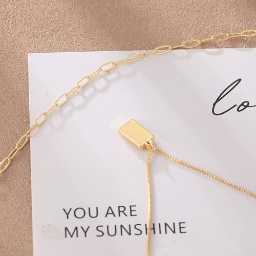 MFRYK Gold/Silver Necklaces Stack For Women,14K Gold/Sterling Silver Plated Simple Layered Choker Necklaces For Women,Stackable Multilayer Pearl Cross Disc Circle Pendant Cuban Herringbone Snake Paperclip Chain Necklaces Set Jewelry Gift for Women - style