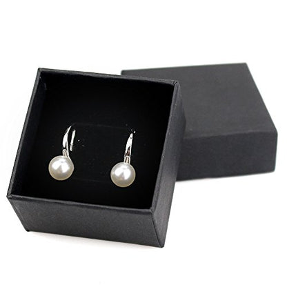 Fashion Silver Pearl Earrings for Women 8-8.5mm Classical Drop Dangle Earrings Jewelry