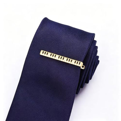 Gold Piano Keyboard Tie Clip for Men Music Tie Bar Accessories | Music-themed