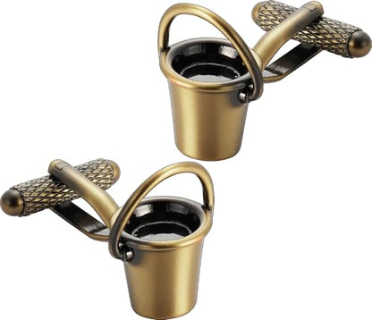HAWSON Various Unique Cuff Links Mens, Animal/Tactical/Music/Holiday/Cufflinks, Themed Wedding Dinner Party Gift Suit Accessories - style: Bucket