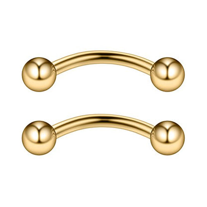 8PCS Assorted Colors Stainless Steel Body Jewelry Ball Eyebrow Ear Navel Belly Lip Piercing Bar Ring 16G 8mm - style: Eyebow Ring with Balls