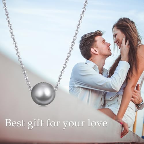925 Sterling Silver Black Pearl Necklace Choker Jewelry Birthday Gifts for Women - style: Grey Pearl