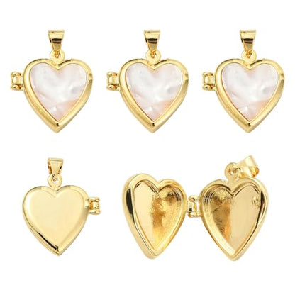 Photo Locket Charms for Jewelry Making Brass Frame Charms Memorial Bracelet Necklace Earring Keychain - style: Shell