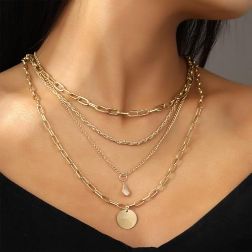HUASAI Boho Necklaces for Women Dainty Layered Choker Necklace Bohemian Turquoise Necklace Statement Jewelry Western Cowgirl Country Concert Outfits Accessories - color: Z Disc