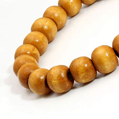 Eigso 6-8mm Wood Beads Bracelet Prayer Beads for Meditation Buddha Tibetan Bracelet for Men and Women - color: A1: 4PCS 8MM Gold Cross