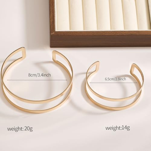 Gold Arm Cuff Jewelry for Women Upper Arm Bracelet Bangle Open Adjustable Cuff Bracelet Minimalist Arm Cuff Set Stackable Jewelry