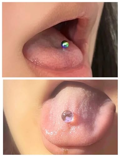 Prjndjw 14G, 16/19/22mmL, 25/30PCS, 5mm Ball Barbell Tongue Ring. Surgical Steel Nipple Piercing Vemom/Glow in The Dark/Created Pearl/Body Jewelry for Woman Unisex - color: 5/8in(16mm)