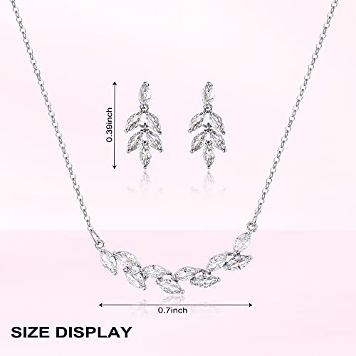 DHQH Bridesmaid Earrings Necklace Set Proposal Gifts Set for Women Leaf Pendant Necklace set of 4/6 Wedding Jewelry - color: XL00106-6set