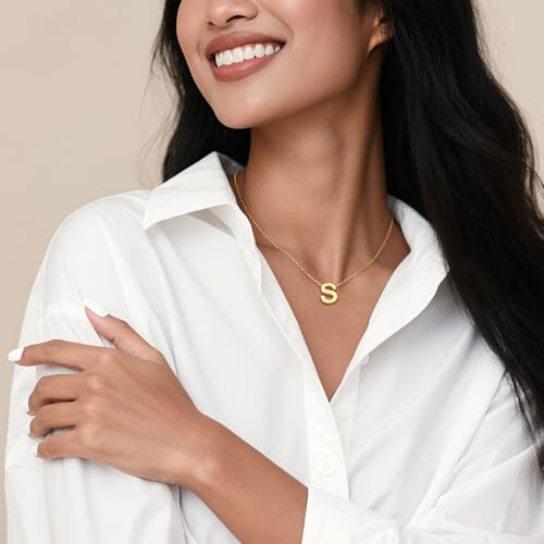 Gold Initial Necklace for Women - Dainty Letter Pendant Necklaces, Adjustable 18+3 Inch Chain, Personalized Gift Trendy Jewelry for Mom, Daughter, Wife (Choose Letter A-Z) - color: E