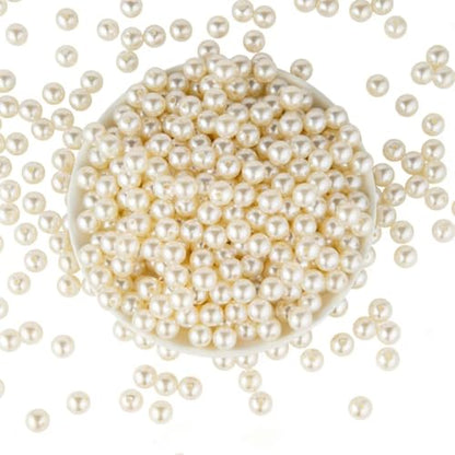 Pearl Beads for Jewelry Making 280pcs 12MM Pearl Craft Beads with Hole Loose Fake Pearls Small Faux Pearls for Jewelry Making Bracelet Necklace DIY, Sewing Decor and Vase Filler - size: 12MM