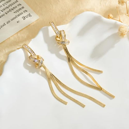 Statement Earrings for Women | Chunky Gold Hoops Rhinestone Thick Hoop Earrings 14K Gold Plated Hypoallergenic - color: gold-long