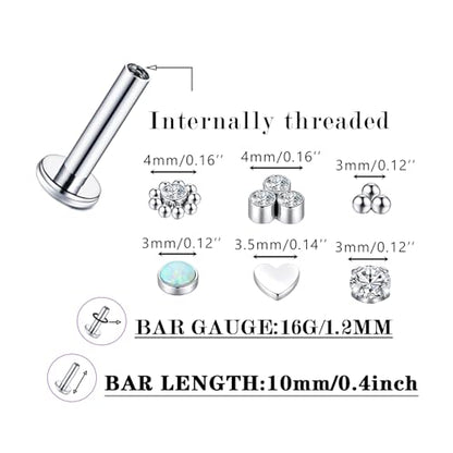 16G Monroe Lip Piercing Jewelry Labret Studs Tragus Hoop Earrings Nose Piercing Flat Back Helix Earring - color: black, size: 16G*10mm