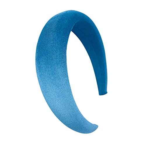 velvet padded headband wide puffy headbands for women girls vintage sponge hair band trendy and cute hair accessories (Teal) - color: Teal