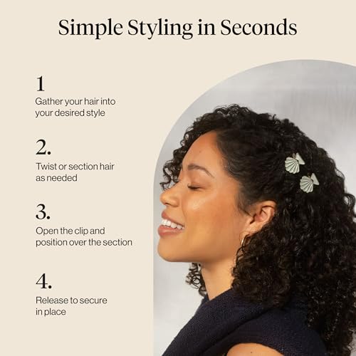 Kitsch Clam Shell Small Hair Clips - Elegant Gold and Pearlized Cream, 2pcs | Beach-Inspired Cute Metal Hair Clips For Women – Stylish, Strong Hold, Comfortable Wear – Daily Hair Accessories